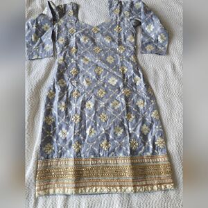 Fancy 3 piece indian punjabi salwar suit, with threadwork and embellishments